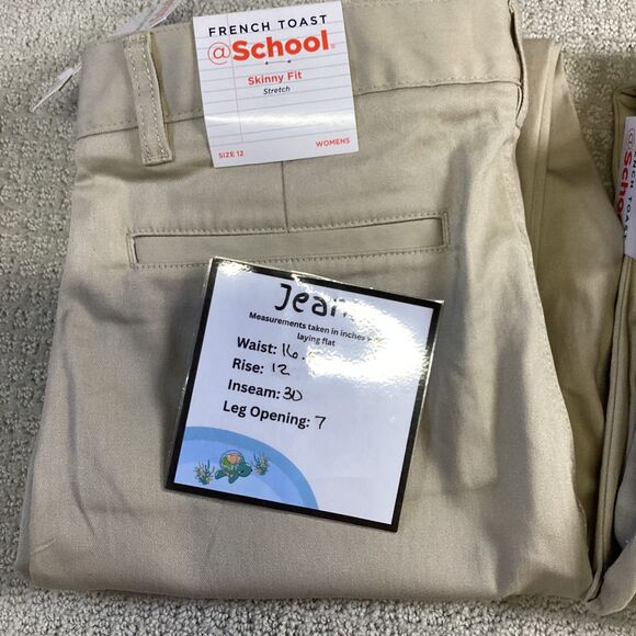French Toast Skinny Khaki‎ Pants Women’s 12 Stretch School Uniform NWT - Picture 7 of 7